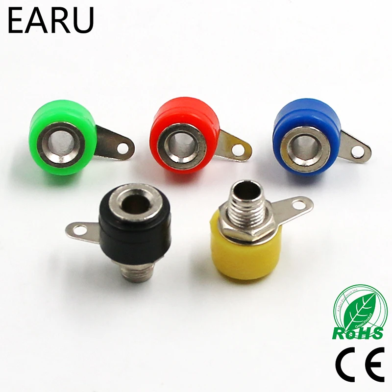

4mm Banana Binding Post 4mm Banana Socket Free Shipping 5color/lot Plug Adapter DIY Red Green Yellow Black Blue