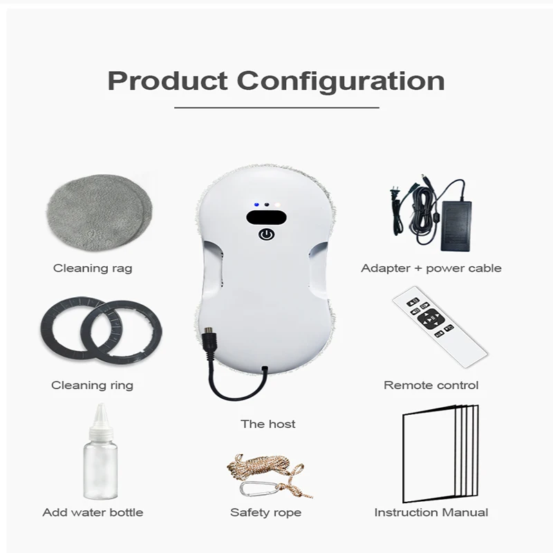 Робот-Пылесос Для Мойки Окон С Распылителем Воды, Интеллектуальная.