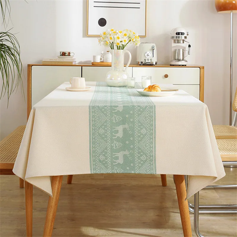 

Rectangular Cotton Linen Tablecloth,Thickened Jacquard Tablecloth,Dustproof TeaTable Waterproof Oilproof Decorative Table Cover