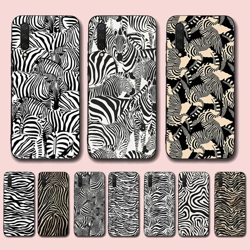 

Fashion Zebra Stripe Phone Case For Xiaomi Mi 5X 8 9 10 11 12 lite pro 10T PocoX3pro PocoM3 Note 10 pro lite