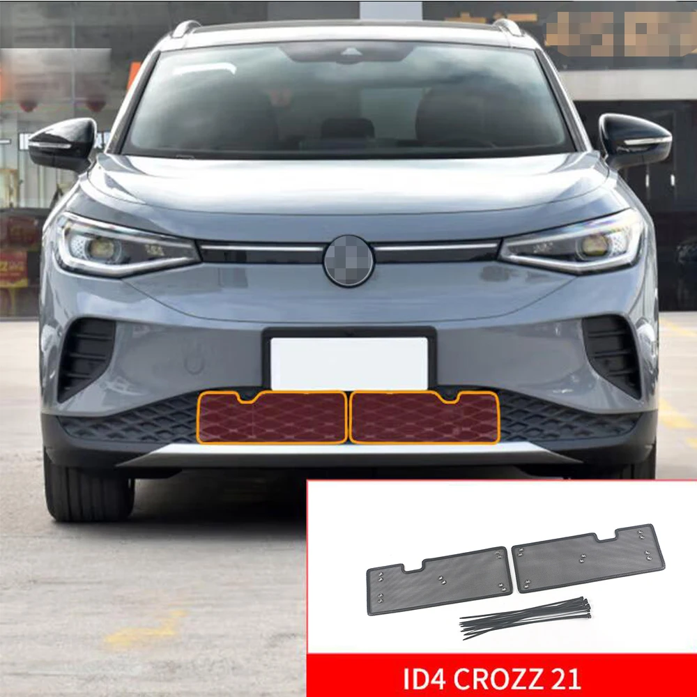 

For Volkswagen VW ID4 CROZZ ID4-CROZZ 2021 Car Front bumper Grille Insect proof net Screening Mesh Protection Covers Trim