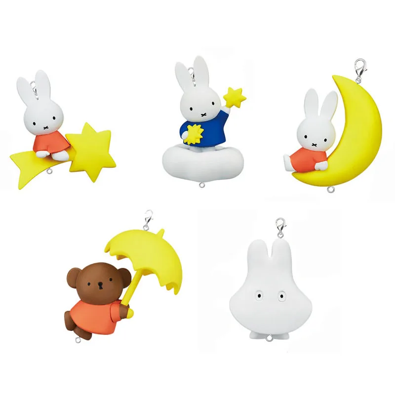 

TOMY Genuine Miffys Rabbit Anime Figures Gashapon Kawaii Anime Deco Cute Q Meng Star Sky Moon Star Pendant Kids Toy Gifts