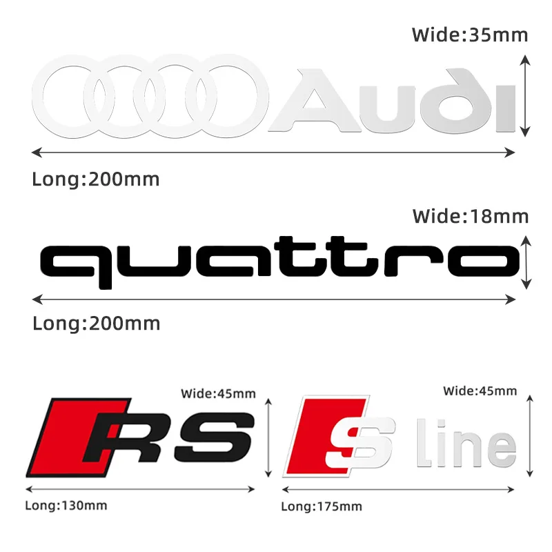 Автомобильный багажник аксессуары для Audi Sline RS A3 A4 B8 8P 8V B6 A5 A6 C7 Q5 B9 B7 C6 A1 Q7 R Badge