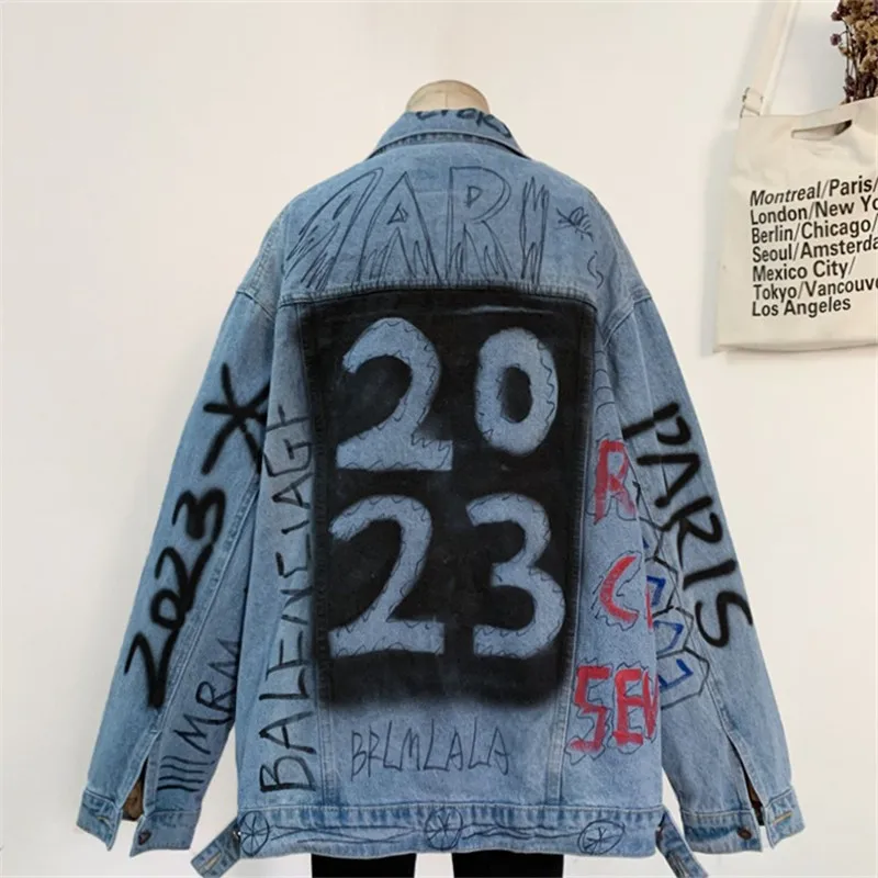 Куртка женская джинсовая в ковбойском стиле винтажная Свободная куртка средней