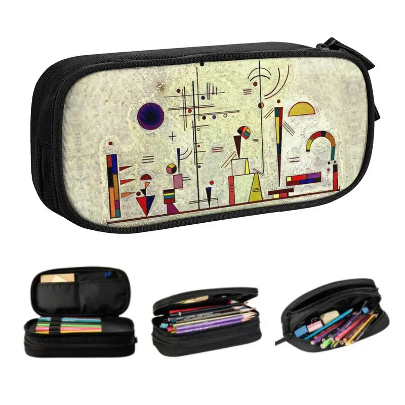 

Пенал Wassily Kandinsky для мальчиков и девочек, большой футляр для ручек с абстрактным рисунком, школьные принадлежности
