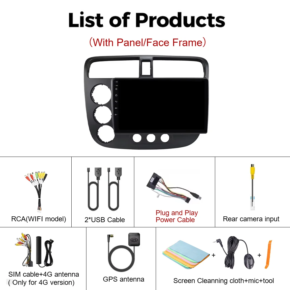 Автомагнитола Carplay Auto Android 16 для Honda CIVIC 2000-2006 с GPS-навигацией, мультимедиа и видеоплеером (без 2DIN) (art.: 3920d2ecef8d9) - 3920d2ecef8d9
