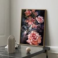 5d diy diamond painting flowers and birds full drill diamond embroidery kits rose cross stitch wall art painting home decor
