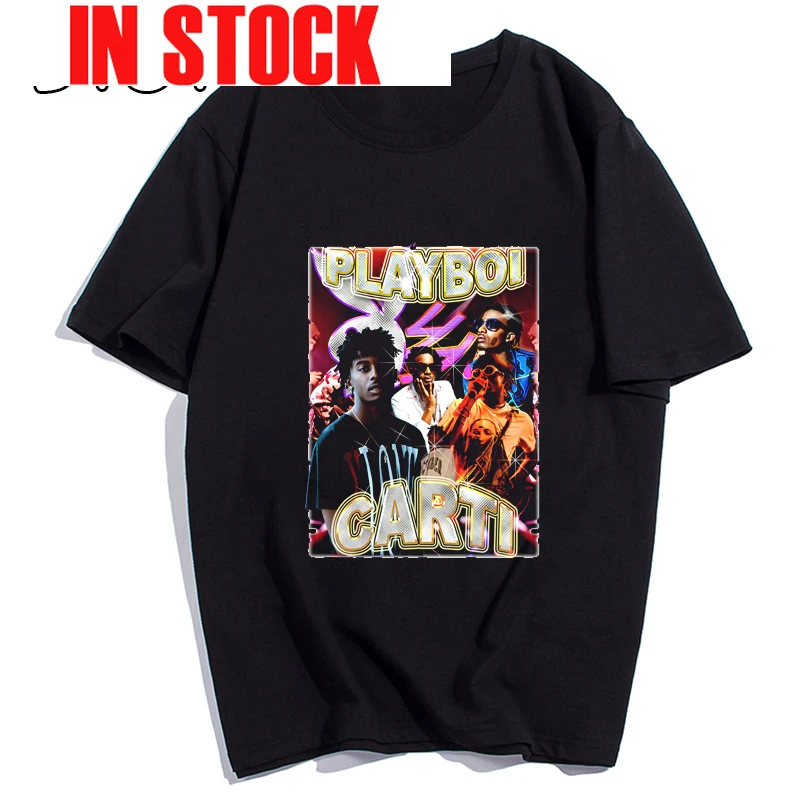 

New Playboi Carti Men T-shirt Hypebeast Vintage 90s Rap Hip Hop T Shirt Fashion Design Casual T Shirt Tops Hipster Men Clothes