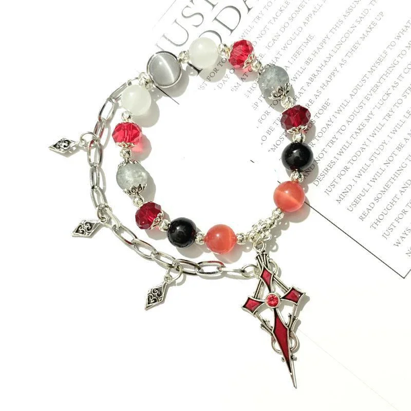 Браслет для косплея Arlecchino унисекс цепочка с бусинами подвеска Knave браслеты