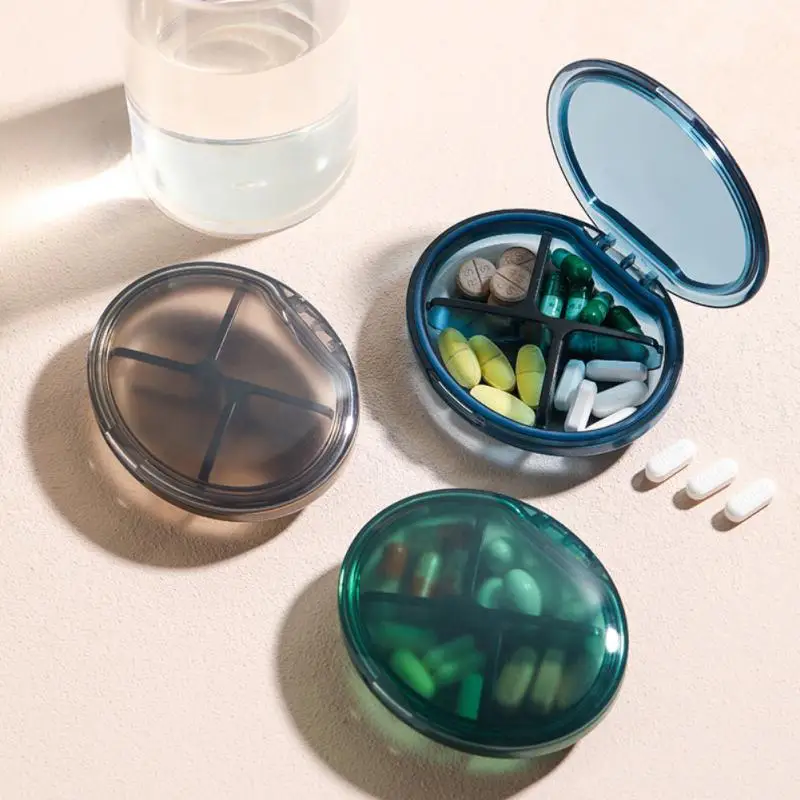 

Travel Pill Box Medicine Storage Organizer Container Drug Tablet Dispenser Independent Lattice Sealed Moisture-proof Pill Case