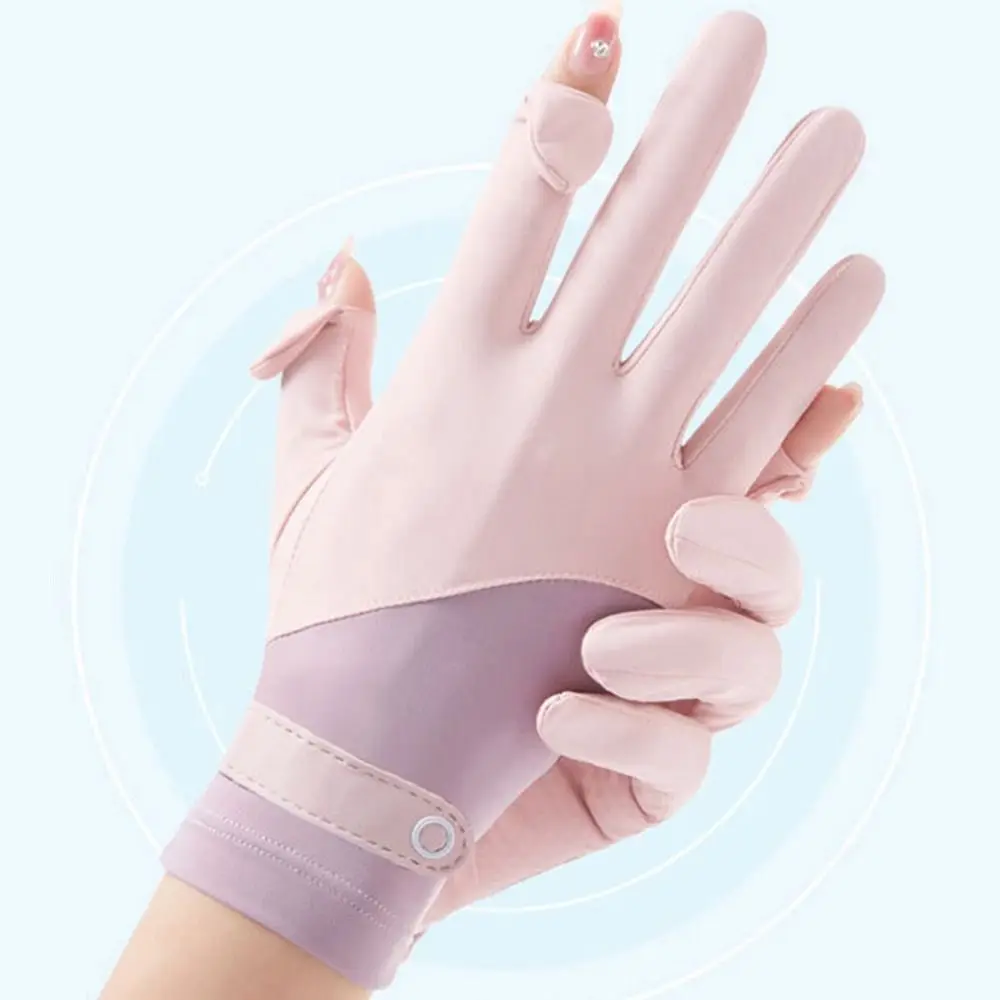 

Non Slip Touch Screen Anti-UV Breathable Women Gloves Ice Silk Gloves Mittens Sunscreen Gloves
