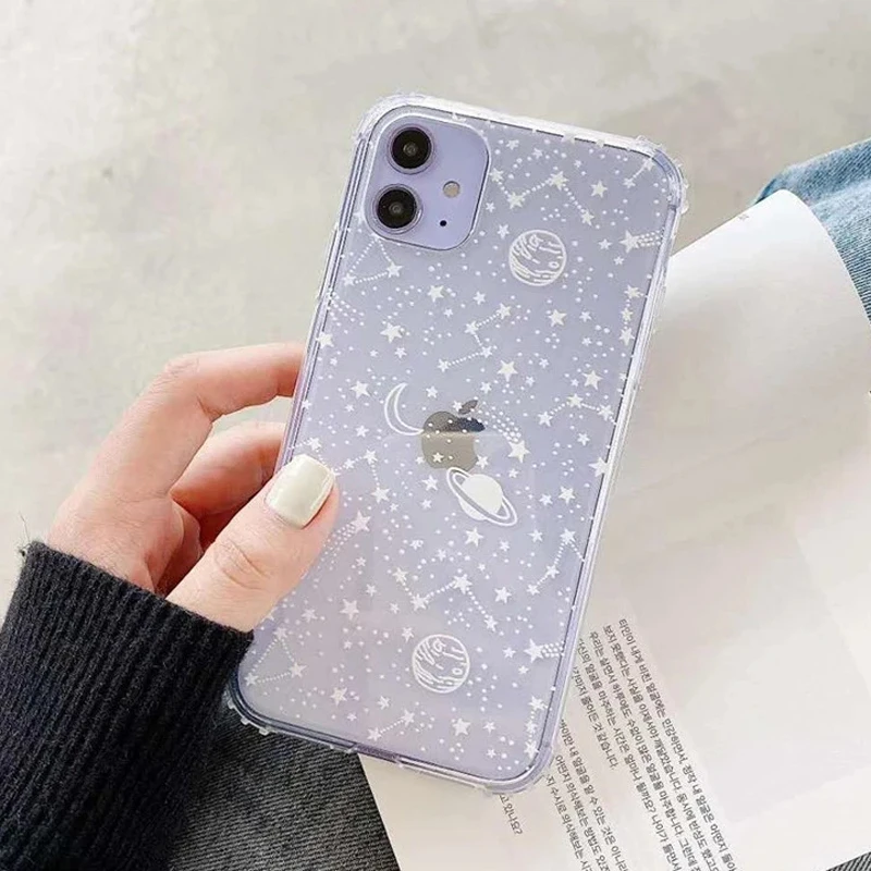 Ottwn Starry Sky Constellation Pattern Case For iPhone 14 13 12 11 Pro Max X XR XS Max 7 8 Plus SE2020 Clear Soft TPU Back Cover
