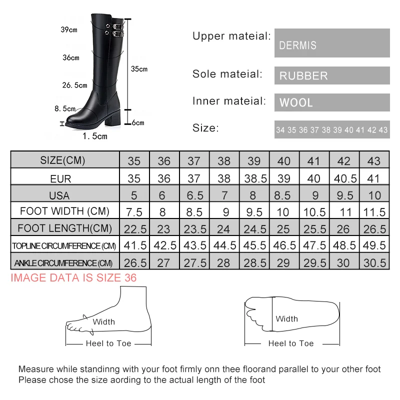 AIYUQI Women Winter Boots Wool Warm 2023 New Genuine Leather Women's Long Boots Non Slip Large Size 41 42 43 Women's Boots