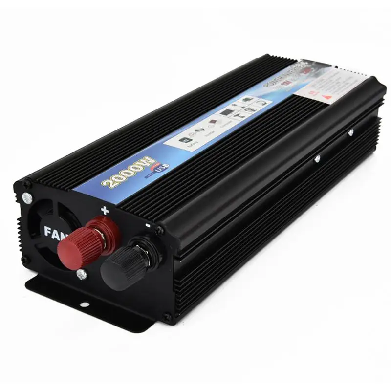Автомобильный инвертор напряжения 2000 Вт 12 В постоянного тока в 220 переменного