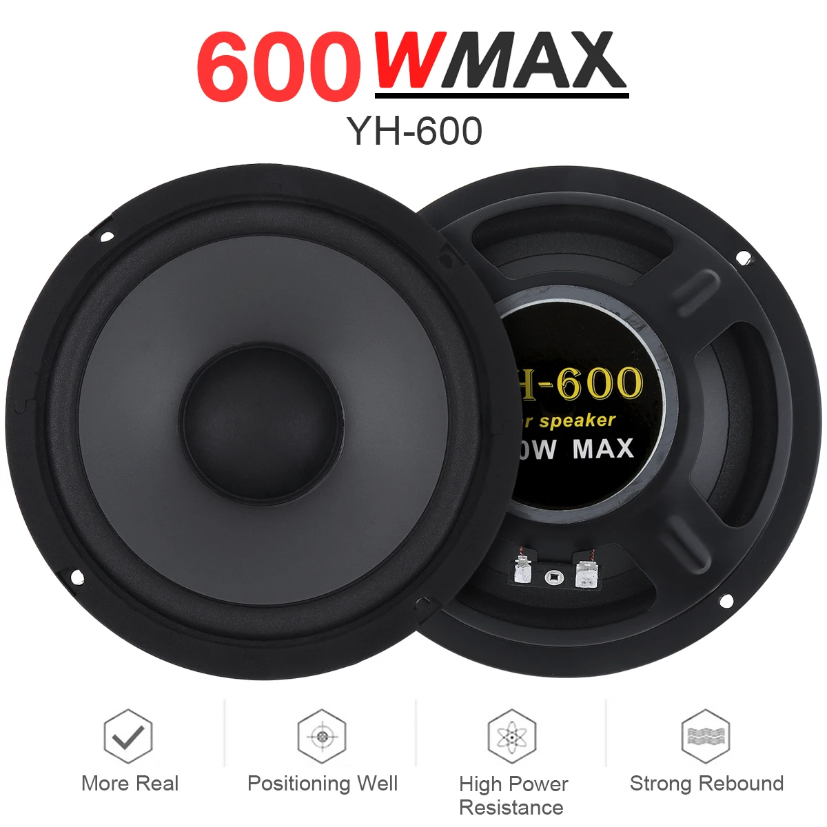 

6.5 Inch 2-Way 600W Car HiFi Coaxial Speaker Vehicle Door Auto Audio Music Stereo Full Range Frequency Speakers