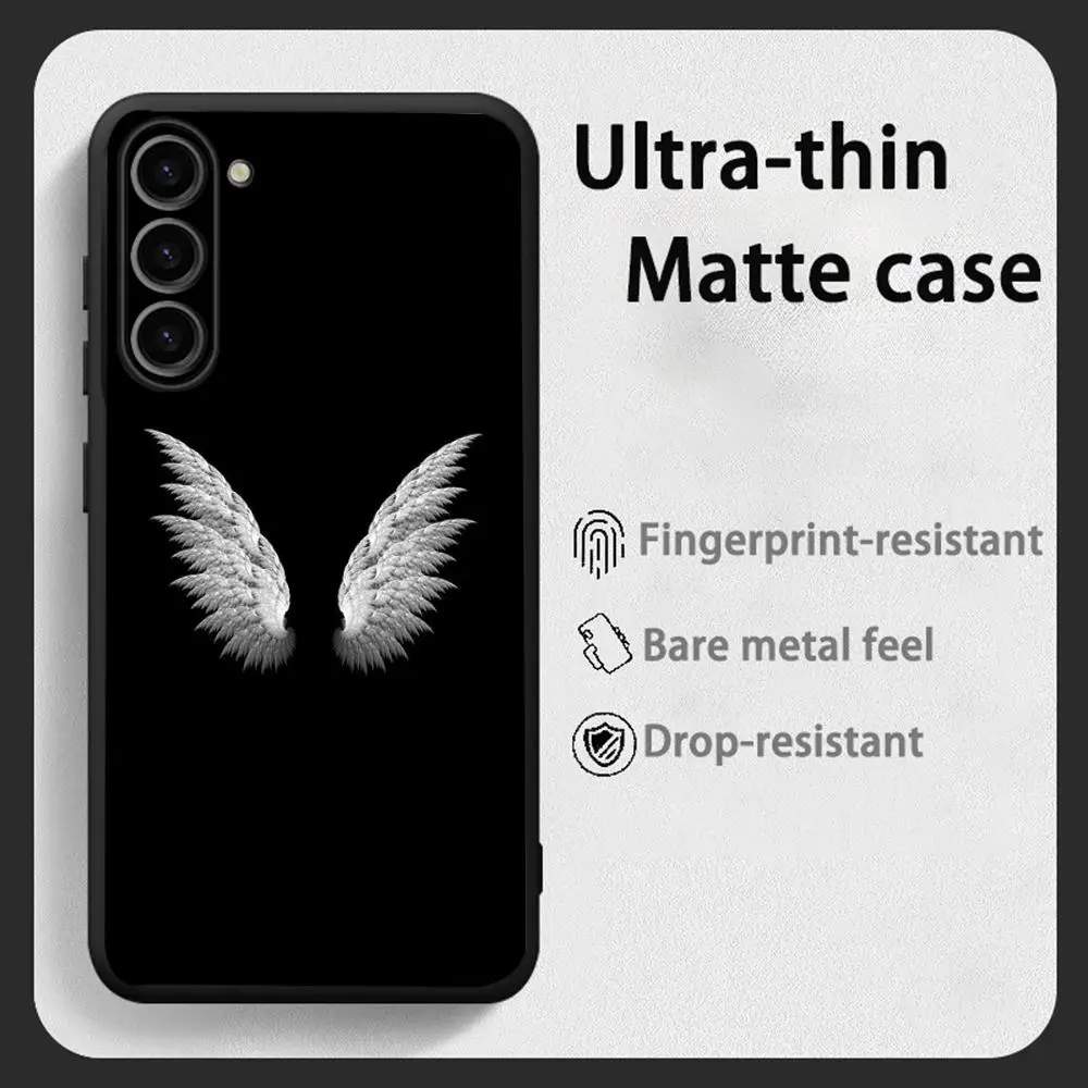 Фото Модный чехол для телефона с логотипом Angel ins для Samsung Galaxy S26 S25 S24 S23 S22 S21 Plus Ultra Fold A, мягкий, черный №1