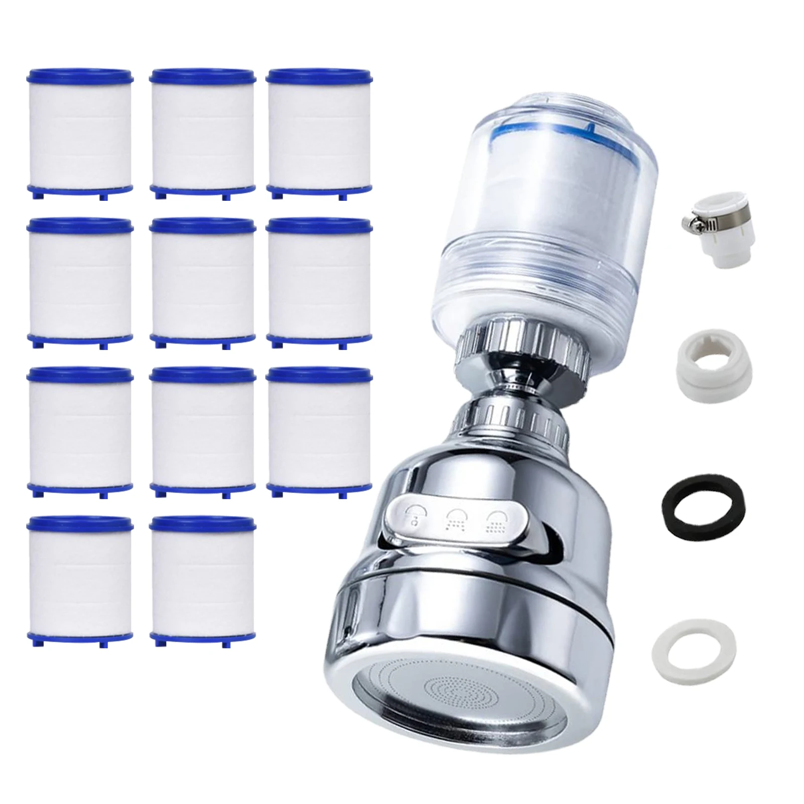 

Rotating Splash Filter Faucet Universal Kitchen Faucet Head 3 Modes Rotatable Faucet Sprayer Head Replacement Booster Faucet