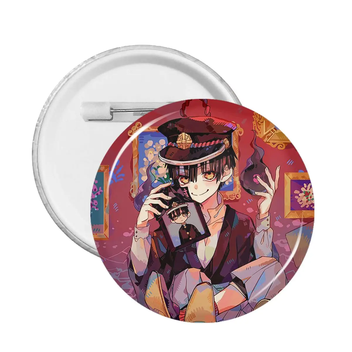 

Значок аниме Jibaku Shounen Hanako Kun заколки на лацкан для шляпы забавные Броши 59 мм значок на воротник ювелирные изделия аксессуары в подарок