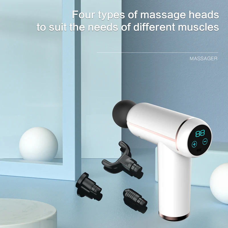 Массажный пистолет SANLEPUS с ЖК-дисплеем портативный массажер для мышц шеи и тела