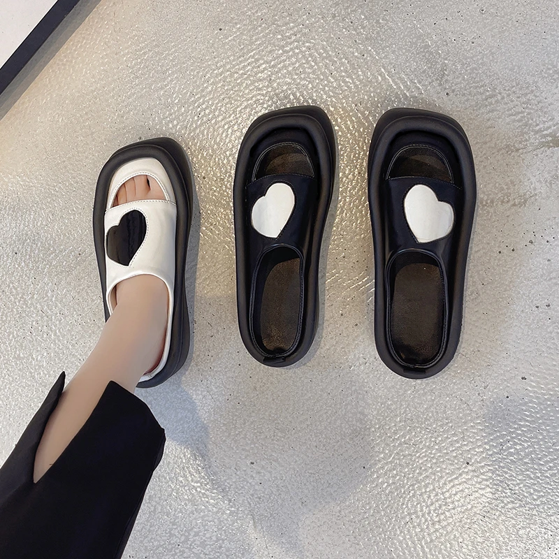 

Тапки женские на платформе, Мягкие Шлепанцы с квадратным носком, на резиновой подошве, римские сандалии, повседневная обувь, без застежки, л...