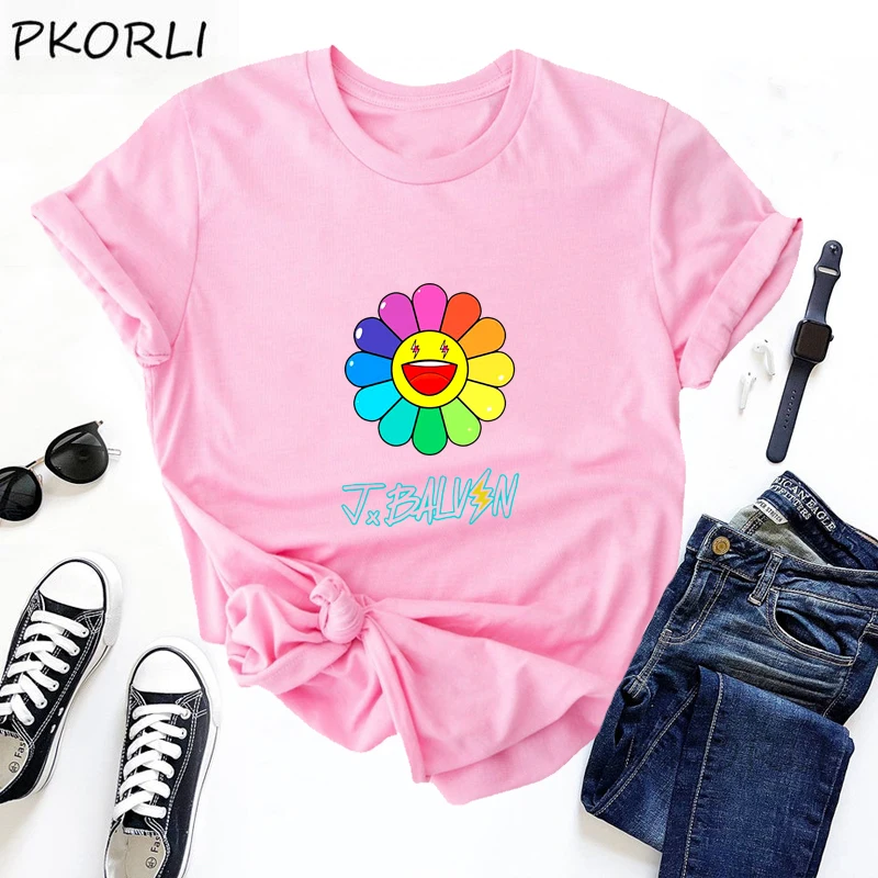 Женская футболка с коротким рукавом J Balvin Flower уличная одежда gifts Jose Tour 2022 женская