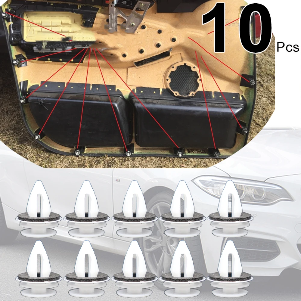 

10 шт. для BMW 2 серии F22 F23 F45 F46 F87 2014-2021 дверная панель, лицевая подкладка, зажимы, заклепки 214 216 218 220 225 230 M2