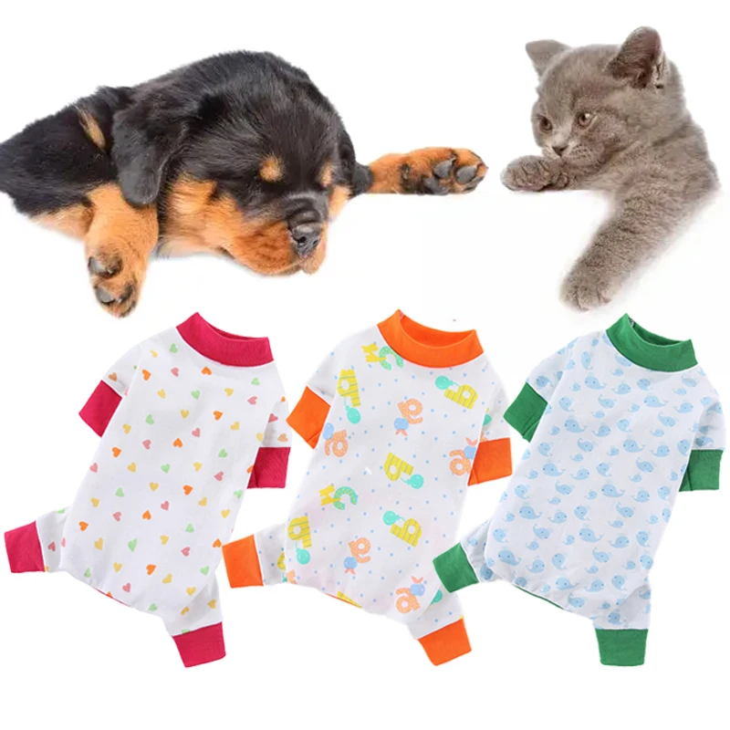 

Puppy Dog Pajamas Pet Jumpsuit Soft Puppy Rompers Small Dogs Cute Clothes Animal Puppy Bodysuits for Pet Puppy Dog Cat Apparel
