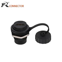 10PCS Waterproof HDMI-Compatible Socket Adapter/Round Type Panel Speaker Audio Jack for Panel Mounted Wire Soldering ConverterH