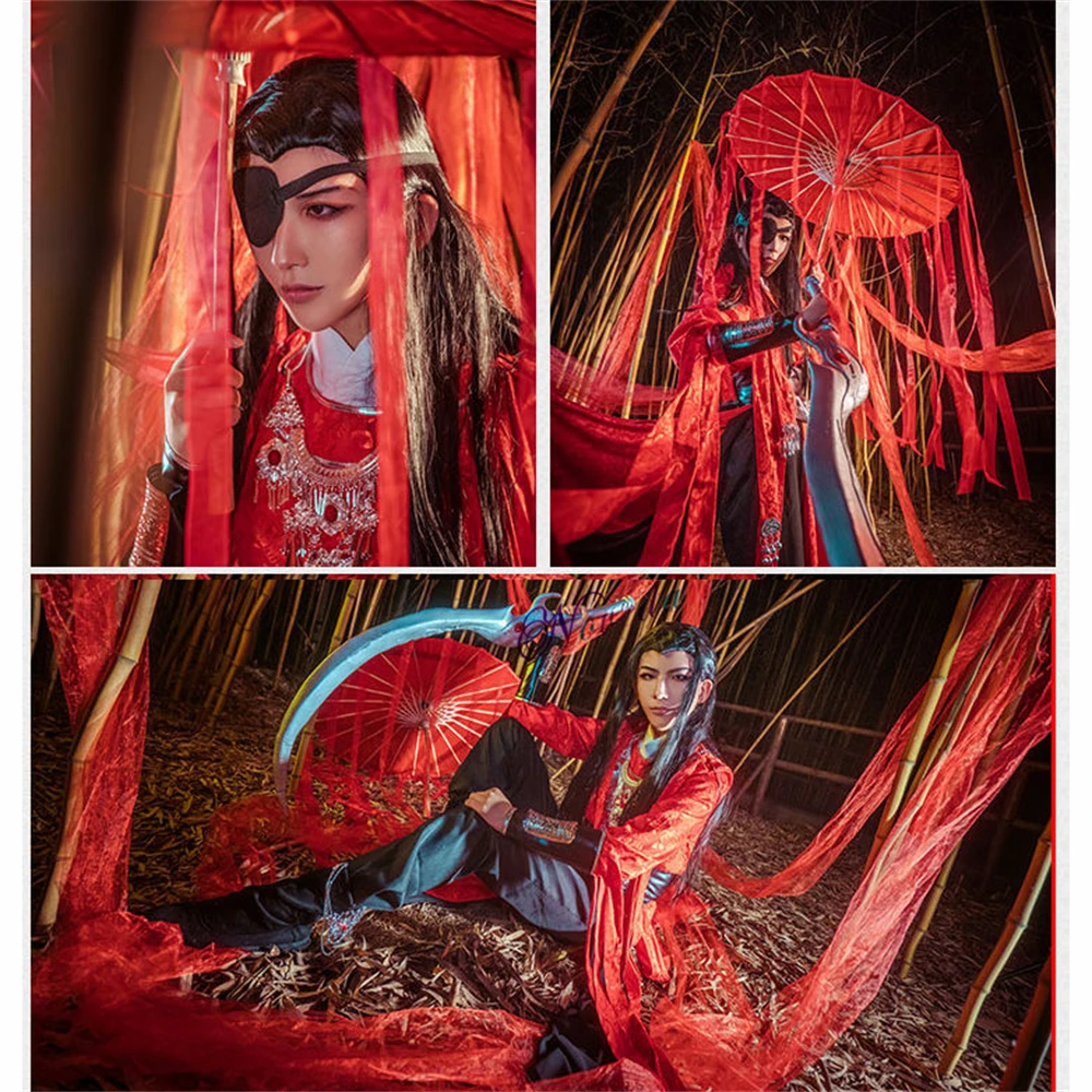 Фото Костюм для косплея Tian Guan Ci Fu Hua Cheng, парик, зонт, небесный официальный благословение, аксессуары для китайского аниме-костюма HuaCheng №2