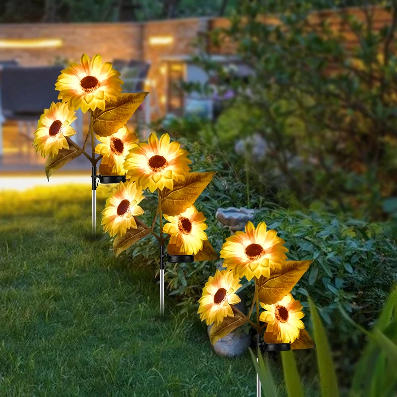 

Solar Sunflower Flower Light LED Solar Powered Pile Light Outdoor Landscape Light Courtyard Lawn Garden Yard Walkway Decoration
