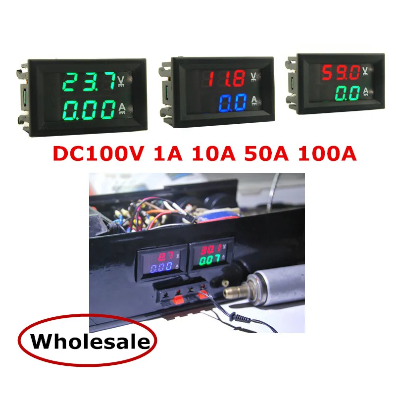 Фото Постоянный ток 100 в 1A 10A 50A 100A мини 0,28 дюйма светодиодный постоянный ток цифровой вольтметр Амперметр Вольт Амперметр Напряжение/амперметр №1