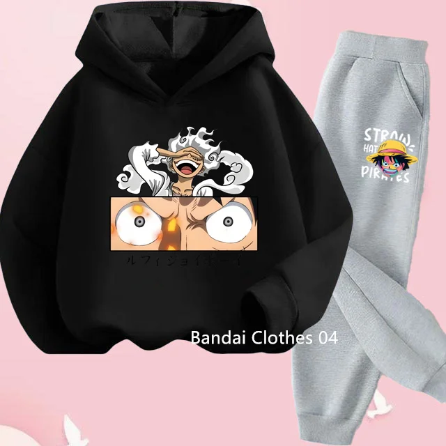 Autumn Hoodie Pants 2-piece Sst 2025 New One Pieces Set Kids Luffy Clothes Boys Girls Clothing Children's Sports Suit