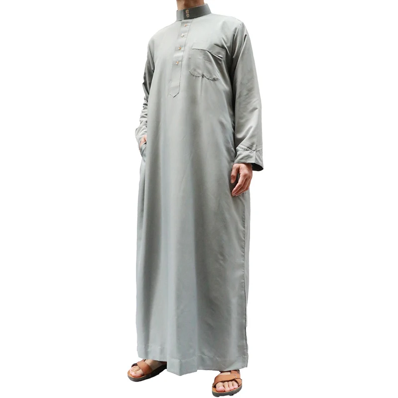 2022 Islamic Clothing Men'S Muslim Robe Arabic Fast Saudi Arabia Pakistan Washed Wool Одежда Мусульман Мужчин Ym008