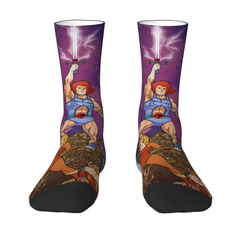 

Новинка, мужские Носки с рисунком Thundercat, теплые воздухопроницаемые короткие носки унисекс с 3D-принтом HiMan Cheetara