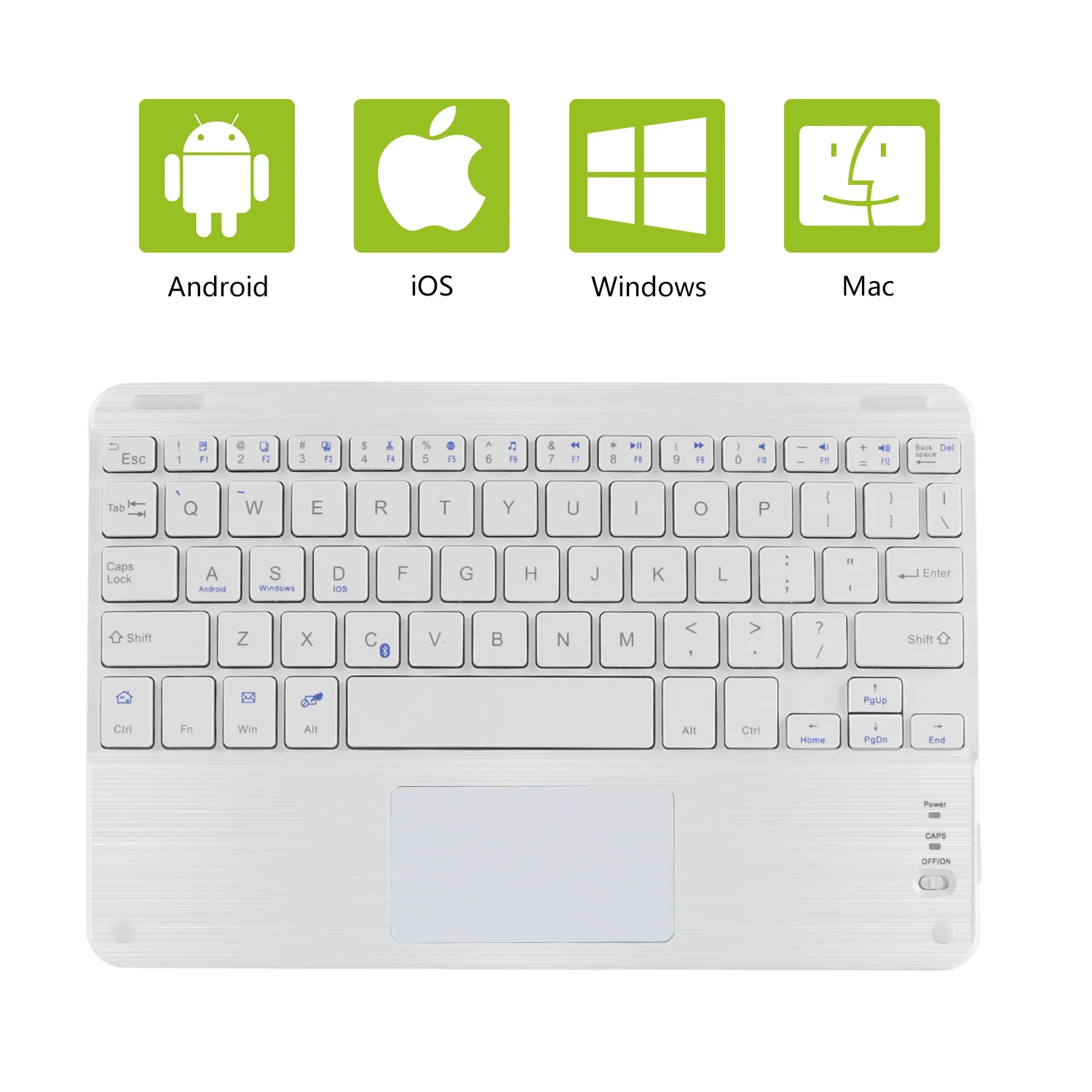 

9 Inch Wireless Bluetooth Ergonomic Rechargeable Keyboard with Touchpad Keypad for Tablet Pc Laptop Smartphone IPad IOS Android