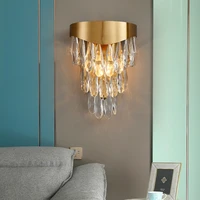 golden led wall sconce water drop design lamp modern bedroom bedside balcony living room creative personality crystal wall light