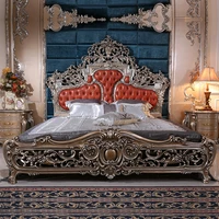 french style furniture european style solid wood leather bed neoclassical court double bed high grade two meter wedding bed