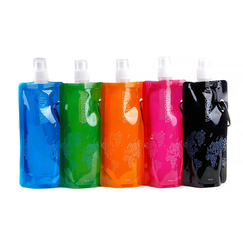 

480ML Outdoor Portable Ultralight Folding Water Bag Sports Soft Flask Bottle Hiking Camping Ultralight Water Bag Drinks Bag