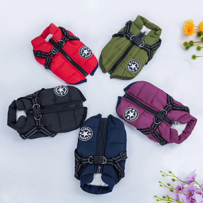 

Одежда для домашних животных с нагрудным ремнем, дышащая одежда для собак, прочная мягкая одежда для собак с милым принтом, одежда для щенко...