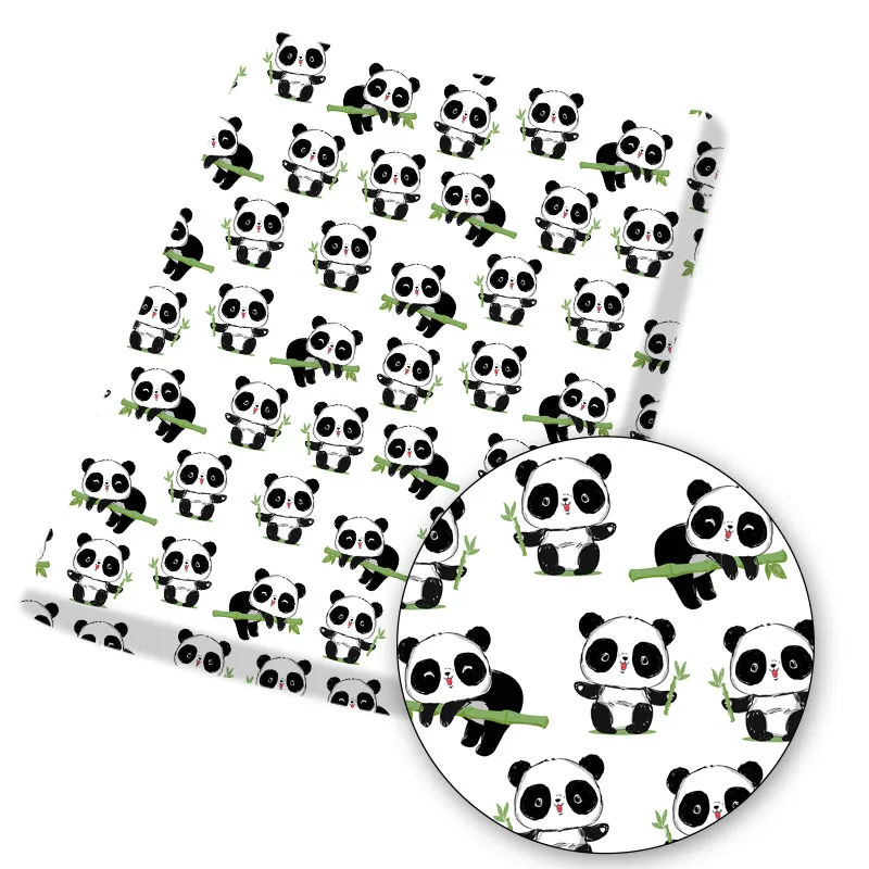 

Polyester Cotton Fabric Cartoon Cloth Fabrics Cute Panda Printed Sheet for Dress DIY Face Mask Bag Sewing Materials 45*145cm/pc