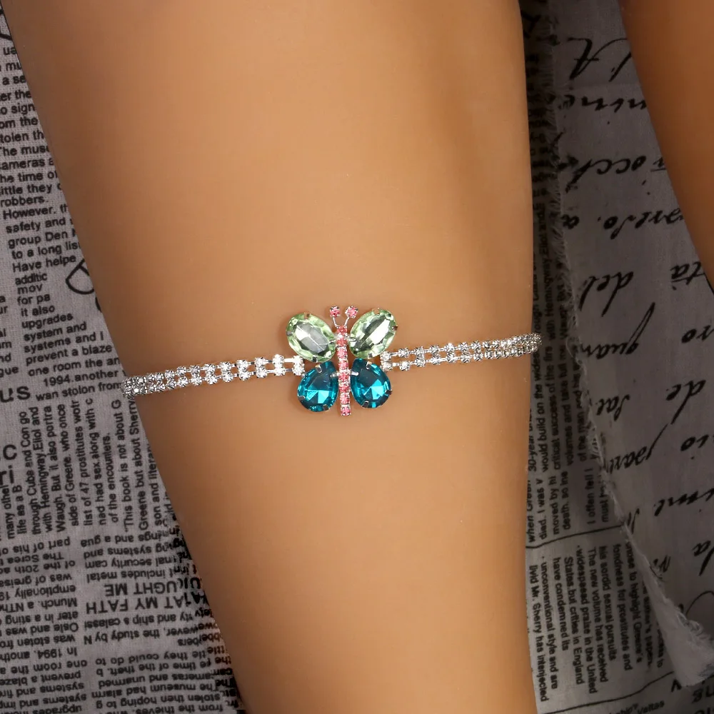 Цепочка для тела StoneFans в форме бабочки женщин модные украшения со стразами ног