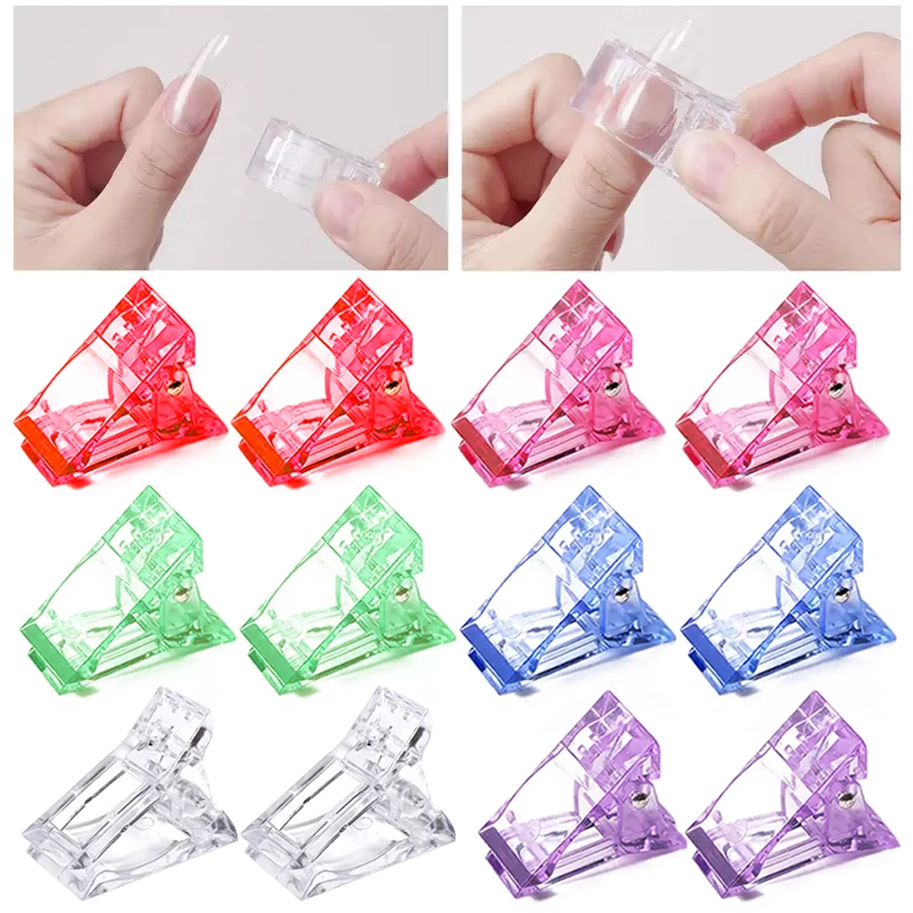 

Sdatter 5/10Pcs Nail Art Clips Gel Polish Fixed Extension Fingernail Building Tips Plastic Nail Clamps Mold Manicure Nails Acces