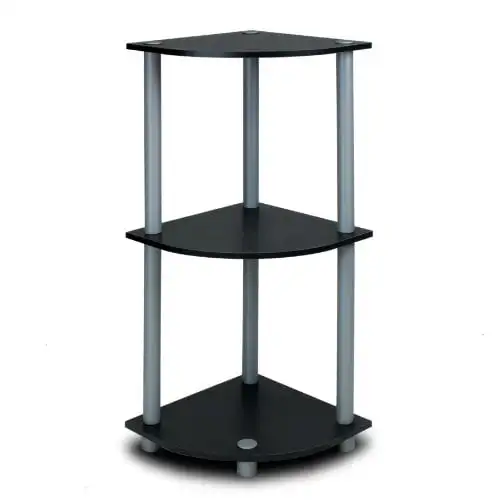 

.6"W x .6"D x 29.6"H 3-Shelf Freestanding Shelving Unit, Black and Gray