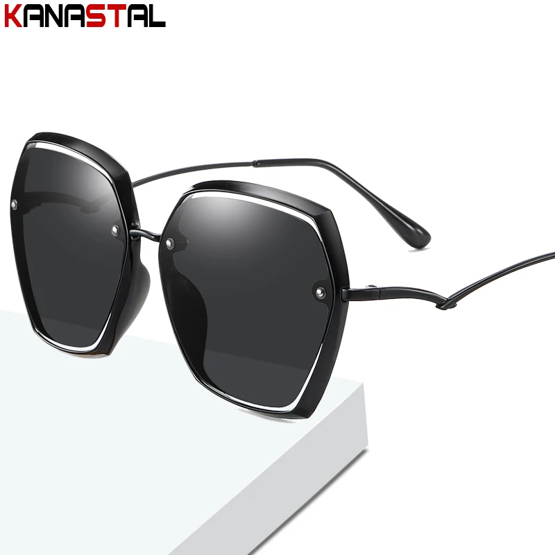 

Women's Polarized Sunglasses Anti-uv Sun Glasses Metal Large Eyeglasses Frames Outdoors Driving Fishing Shade Eyewear Classic