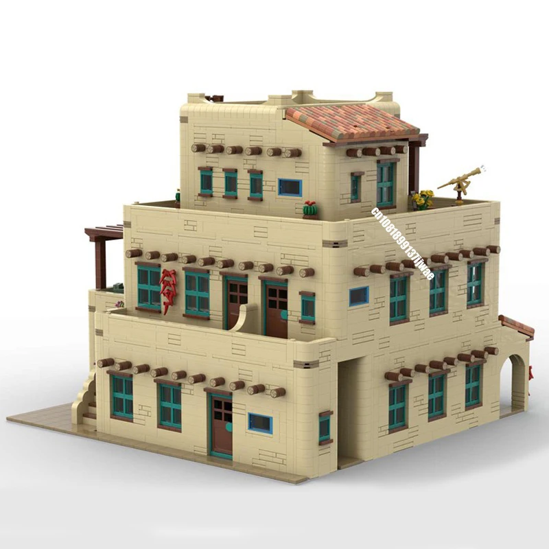 Новый город хит продаж вид на улицу Moc модульный Aqua Fria Inn седан строительные блоки