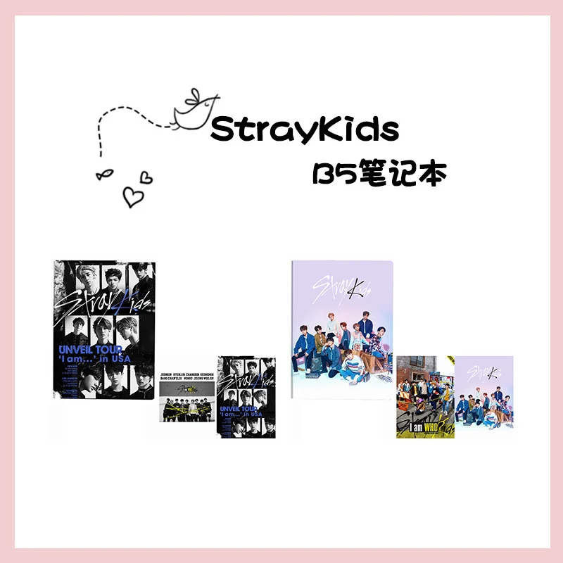 

KPOP New Boys Group Stray Kids New Album Pictorial Plastic Sleeve Large Notebook Notepad Student Stationery y Gifts HYUNJIN I.N