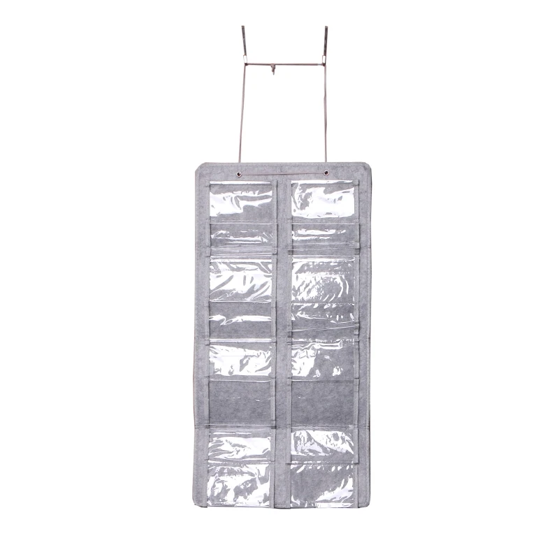

28TF Hanging Sunglasses Organizer Storage Wall Mount Eyeglasses Bag Holder 16 Clear Slots for Entryway Living Room Bedroom