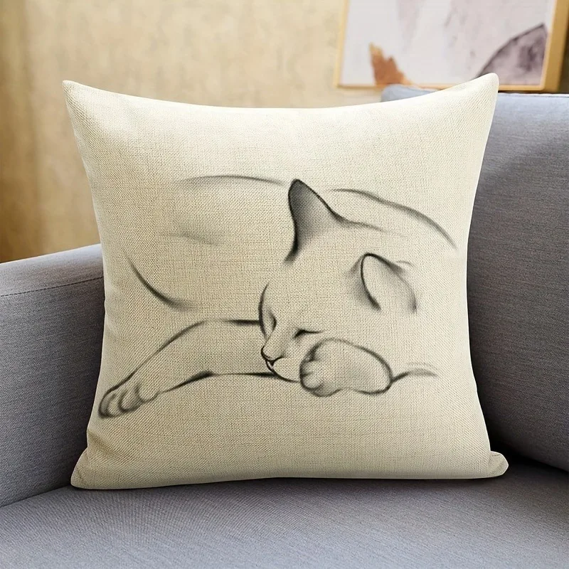 Декоративная наволочка с котом Таро, полиэстер