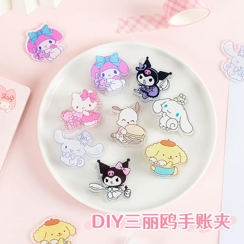 Kawaii Sanrioed Kuromi My Melody Pochacco Pompom Purin Purin Cinnamoroll Anime Cartoon Brooch Badge Kids Pin Girly Heart Gift