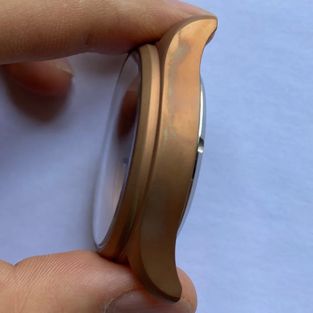 Solid 43mm Tin CUSN8 Bronze Pilot's Watch Case Sapphire Crystal See-through Case Back Fit ETA 6497/6498 Hand Wind Movement